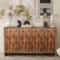 Meuble d'appoint style ferme, buffet en bois à 4 portes, desserte de salle à manger, armoire de rangement