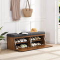 Meuble d'entrée avec banc à chaussures, armoire à chaussures avec coussin et doubles portes