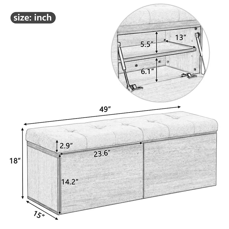 Meuble d'entrée avec banc à chaussures, armoire à chaussures avec coussin et doubles portes