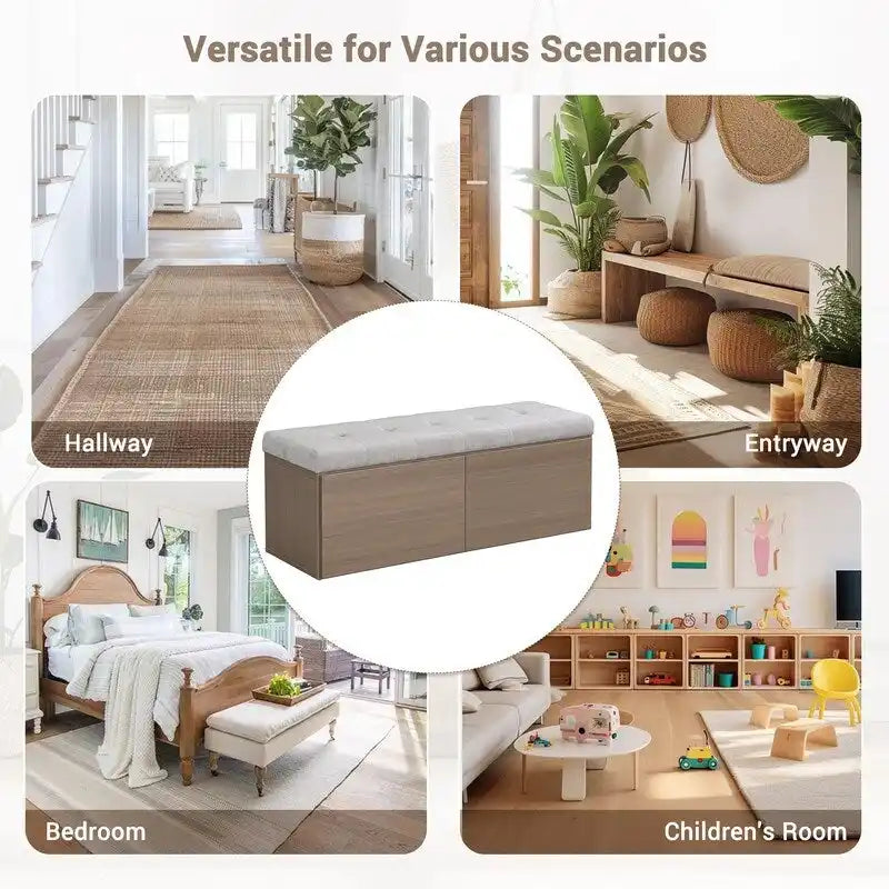 Meuble d'entrée avec banc à chaussures, armoire à chaussures avec coussin et doubles portes