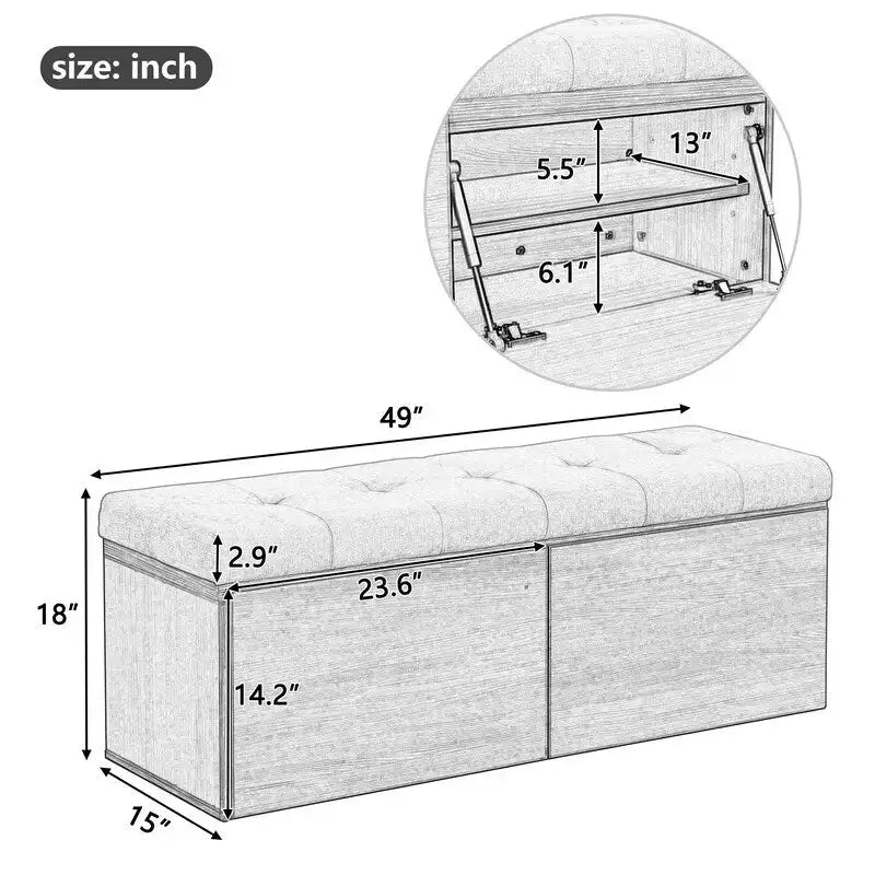 Meuble d'entrée avec banc à chaussures, armoire à chaussures avec coussin et doubles portes