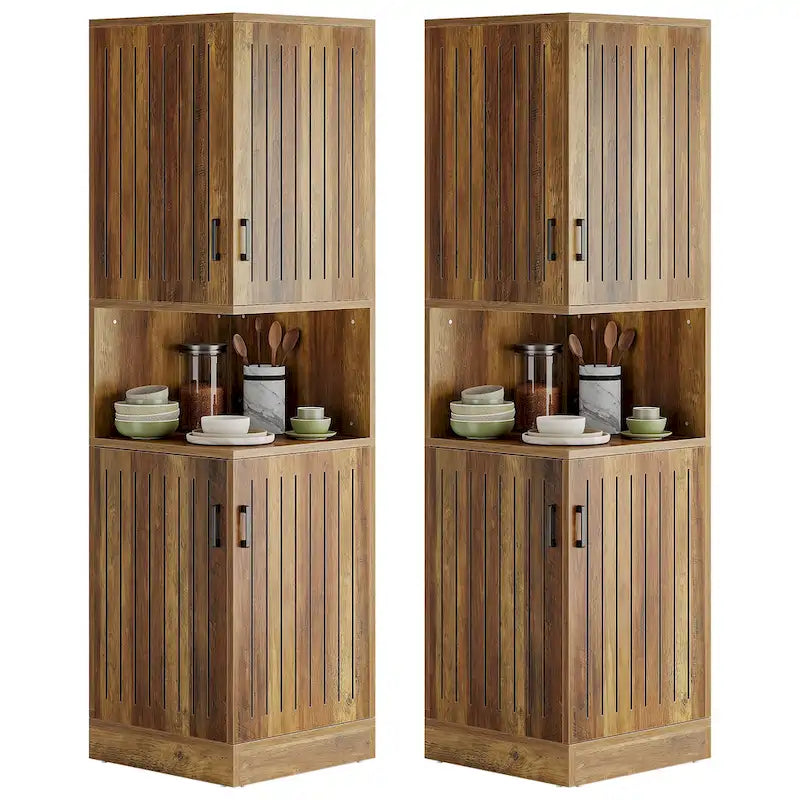 Armoire d'angle haute avec portes et 5 étagères de rangement de 50 x 50 x 180 cm