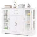 Buffet vaisselier avec portes vitrées et tiroirs