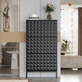 Contemporary Black Shoe Storage Cabinet with Hidden Drop-Down Racks Vertical Organizer