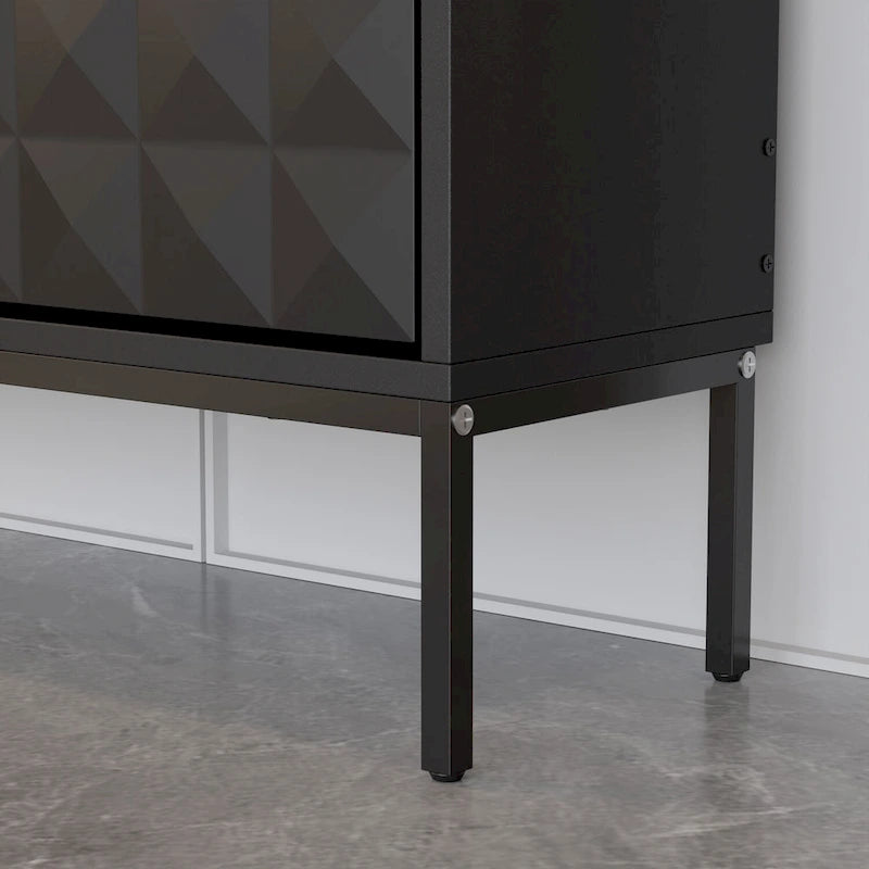 Meuble de rangement pour chaussures noir contemporain avec étagères escamotables dissimulées Organisateur vertical