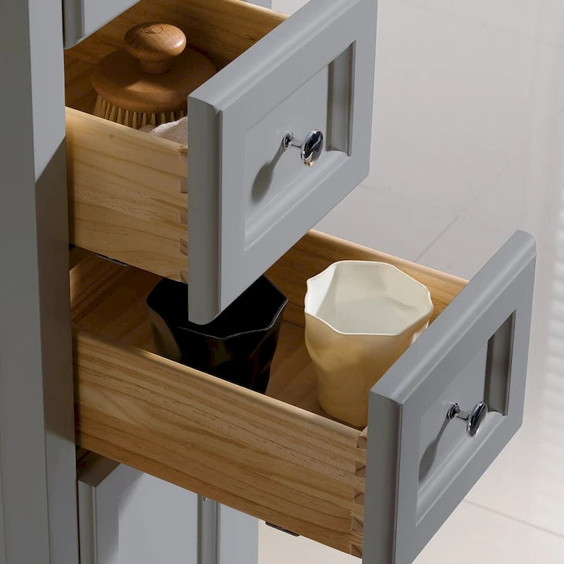 Tour de rangement de salle de bain sur pied