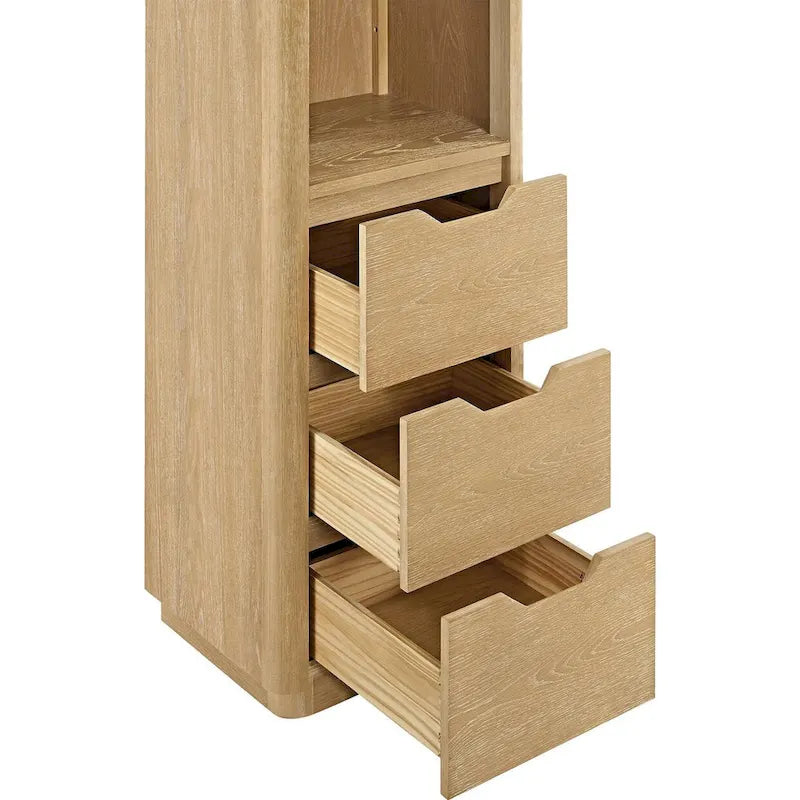 Colonne de salle de bain autoportante en bois