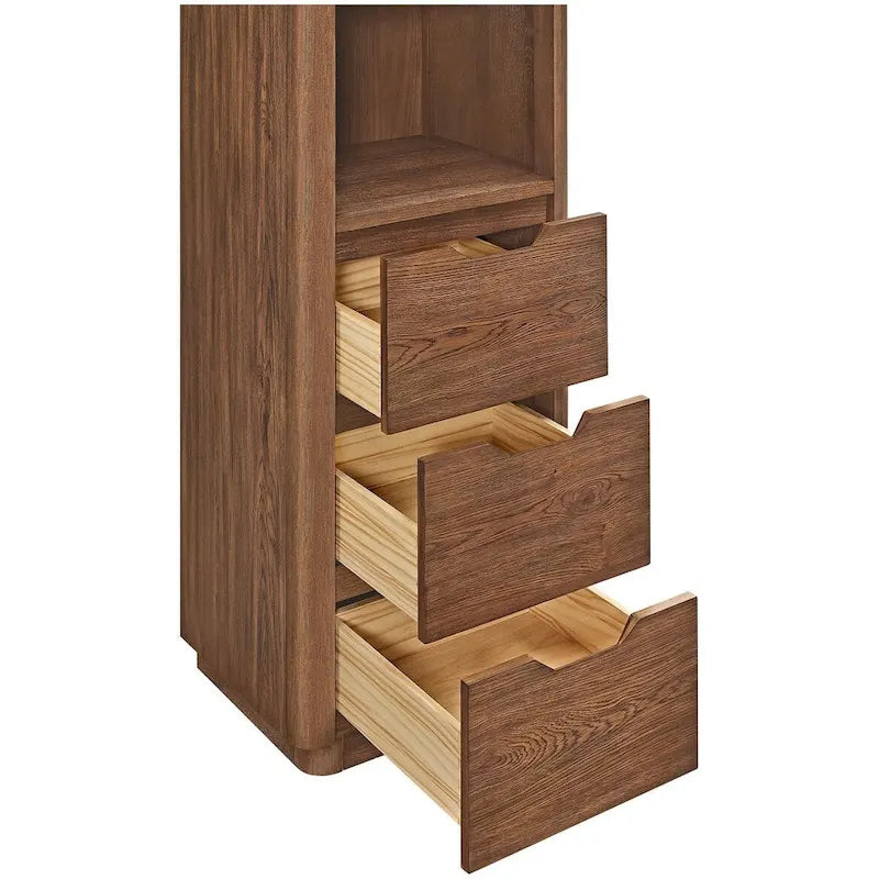 Colonne de salle de bain autoportante en bois