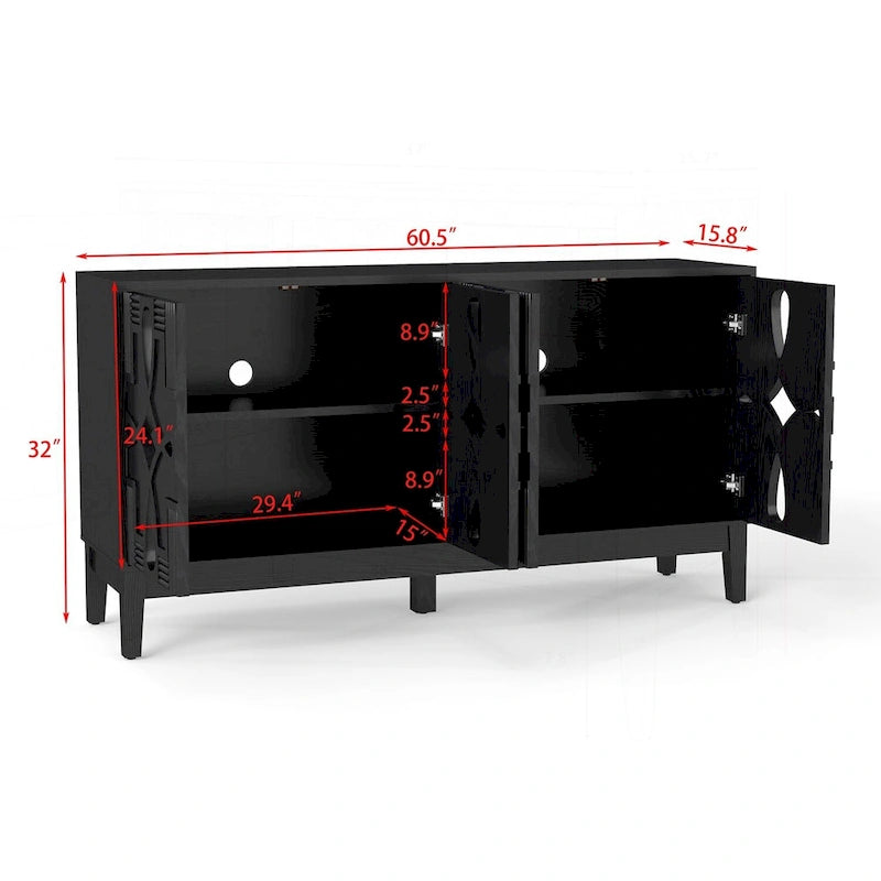 Commode de rangement polyvalente Mid-Century Modern pour différentes pièces