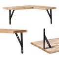 Étagères flottantes en bois (lot de 2), étagères murales pour salle de bain, chambre, salon et cuisine, décoration murale 40 x 29 cm