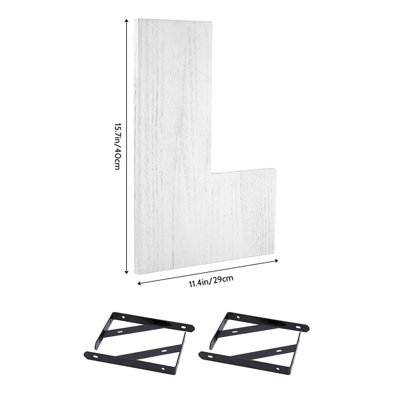 Étagères flottantes en bois (lot de 2), étagères murales pour salle de bain, chambre, salon et cuisine, décoration murale 40 x 29 cm