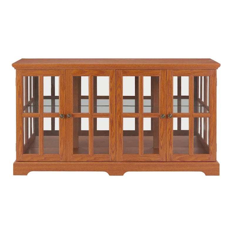 Vitrine d'exposition LED antique avec 4 portes en treillis en verre