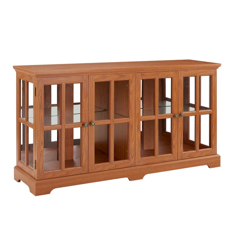 Vitrine d'exposition LED antique avec 4 portes en treillis en verre