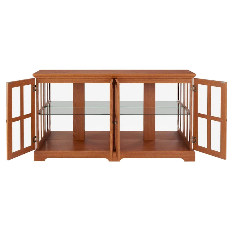 Vitrine d'exposition LED antique avec 4 portes en treillis en verre