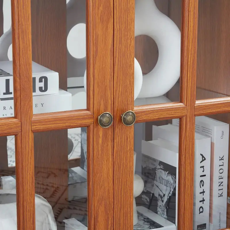 Vitrine d'exposition LED antique avec 4 portes en treillis en verre