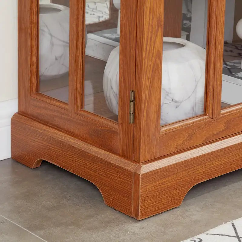Vitrine d'exposition LED antique avec 4 portes en treillis en verre