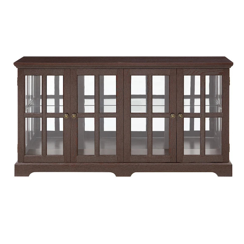 Vitrine d'exposition LED antique avec 4 portes en treillis en verre
