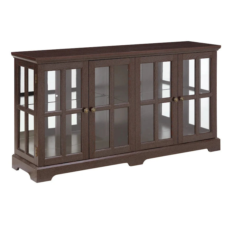 Vitrine d'exposition LED antique avec 4 portes en treillis en verre