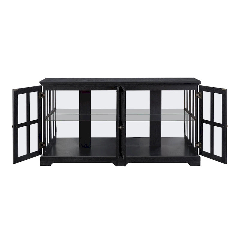 Vitrine d'exposition LED antique avec 4 portes en treillis en verre