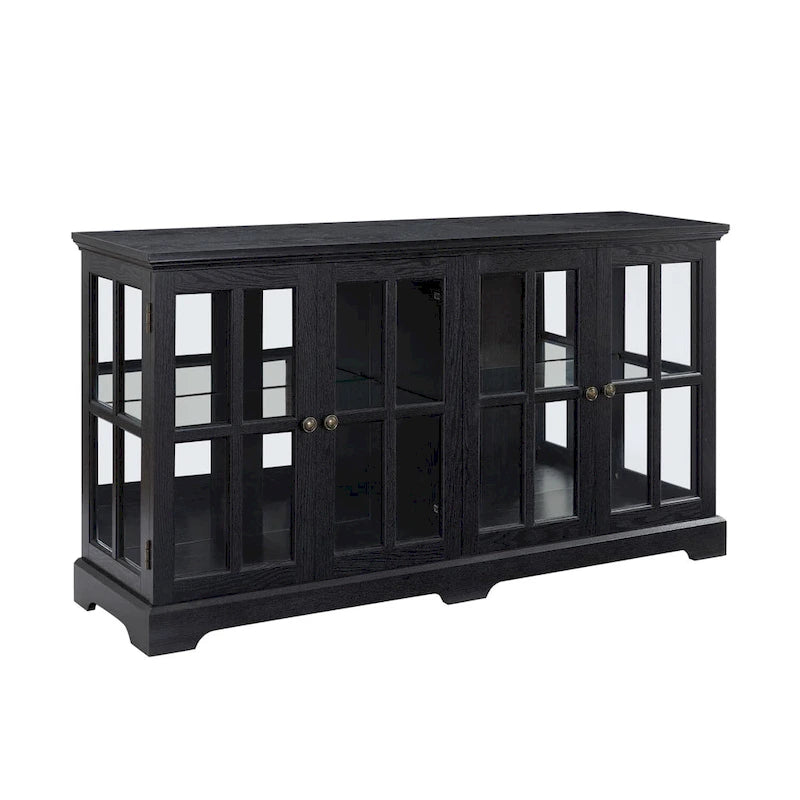 Vitrine d'exposition LED antique avec 4 portes en treillis en verre