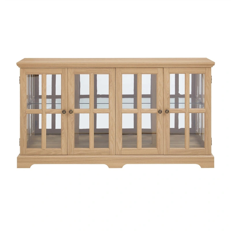 Vitrine d'exposition LED antique avec 4 portes en treillis en verre