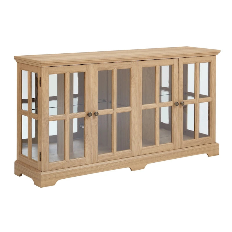 Vitrine d'exposition LED antique avec 4 portes en treillis en verre