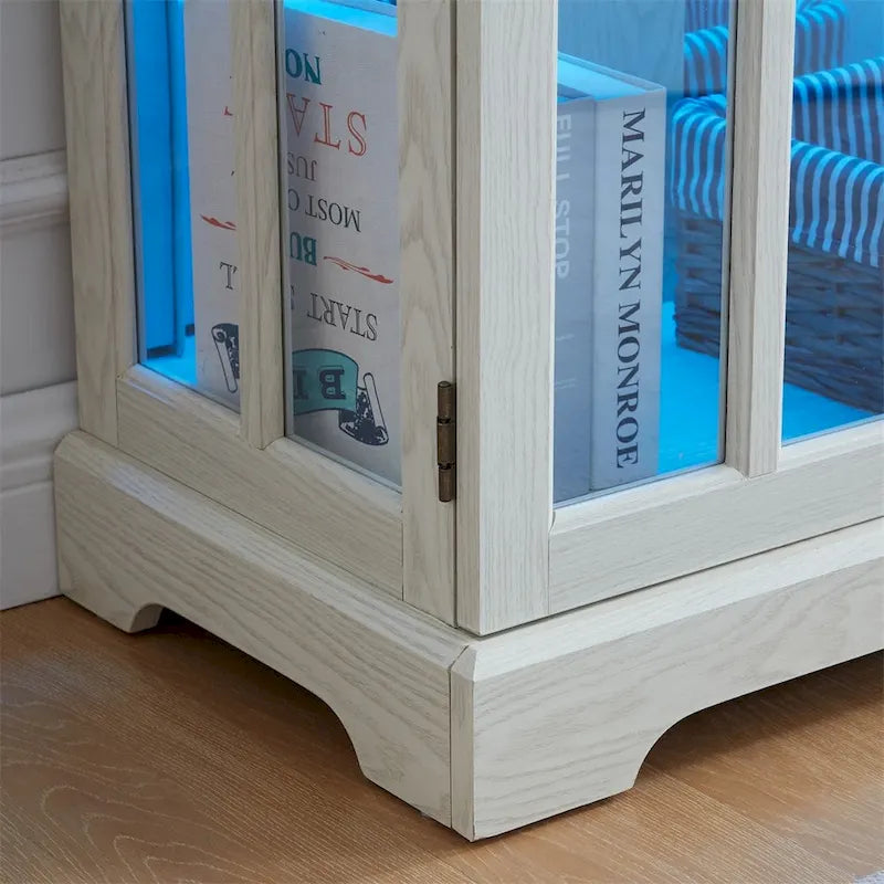 Vitrine d'exposition LED antique avec 4 portes en treillis en verre