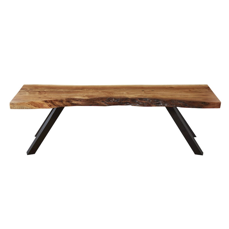 Banc de salle à manger en bois massif d'acacia naturel