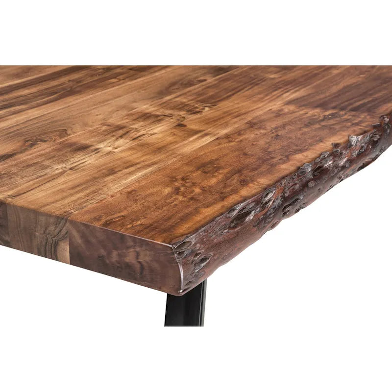 Banc de salle à manger en bois massif d'acacia naturel