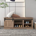 Banc de rangement avec porte coulissante et étagère réglable