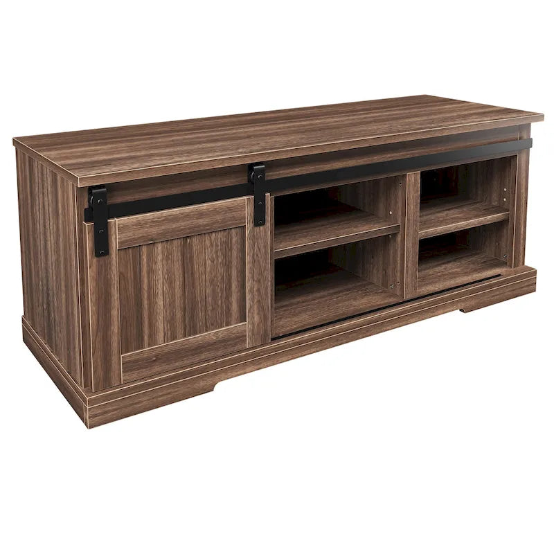 Banc de rangement avec porte coulissante et étagère réglable