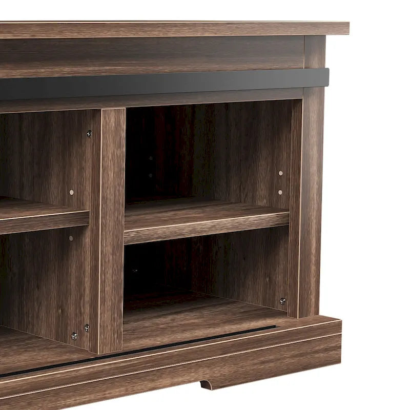 Banc de rangement avec porte coulissante et étagère réglable