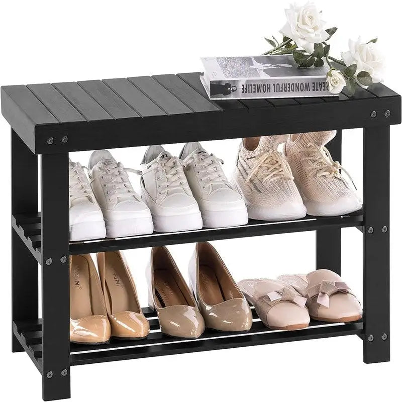 3-Tier Shoe Rack Bench - 11D x 27.6W x 17.7H