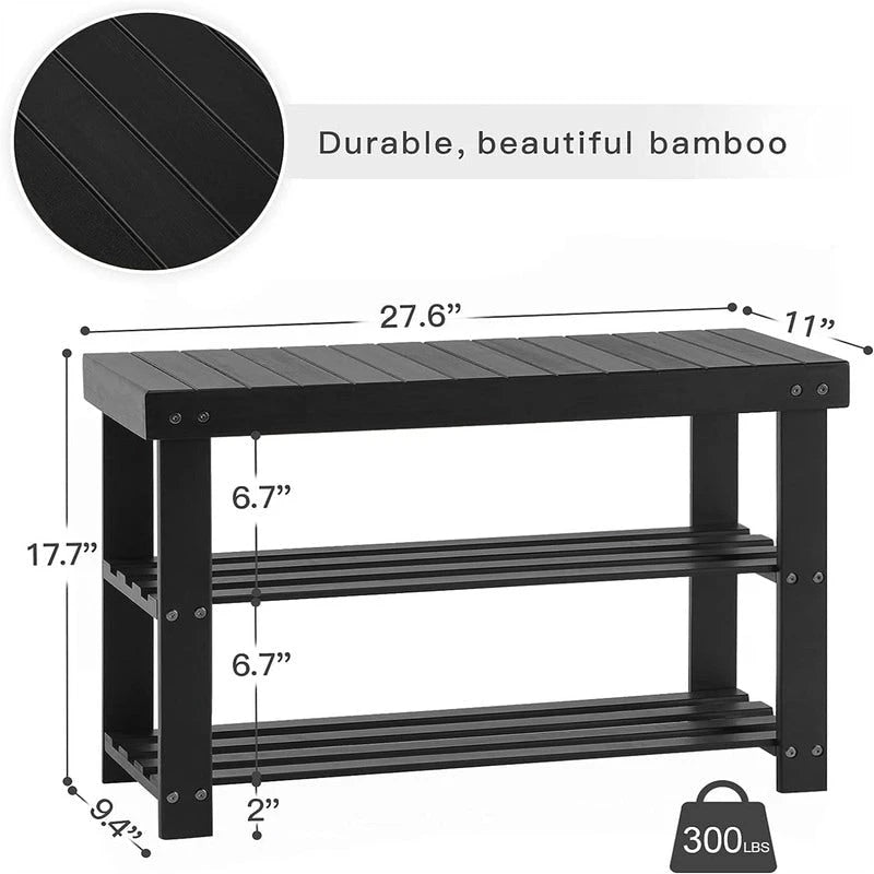 Banc range-chaussures 3 niveaux - 28P x 70l x 45H cm