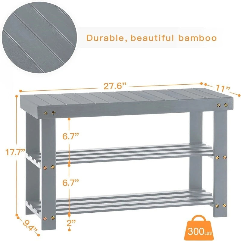 Banc range-chaussures 3 niveaux - 28P x 70l x 45H cm