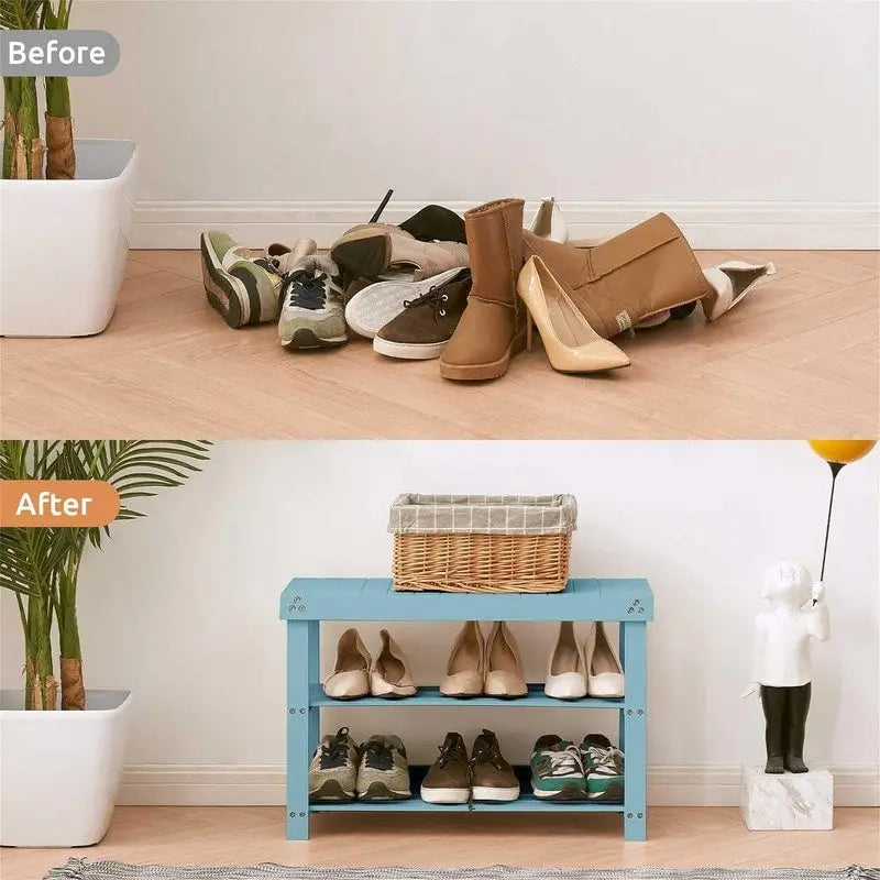 Banc range-chaussures 3 niveaux - 28P x 70l x 45H cm
