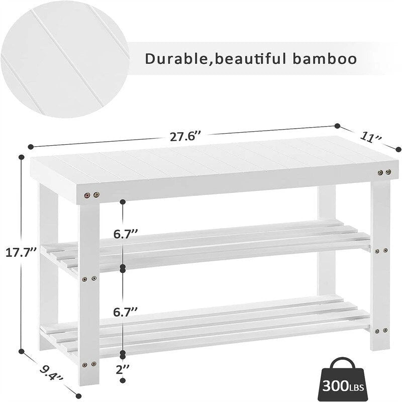 Banc range-chaussures 3 niveaux - 28P x 70l x 45H cm