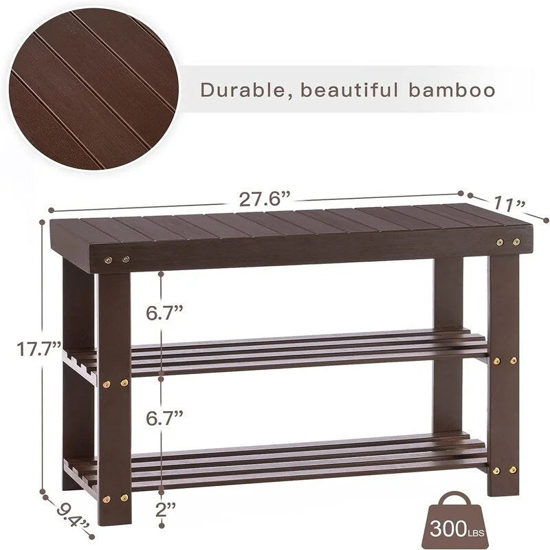Banc range-chaussures 3 niveaux - 28P x 70l x 45H cm