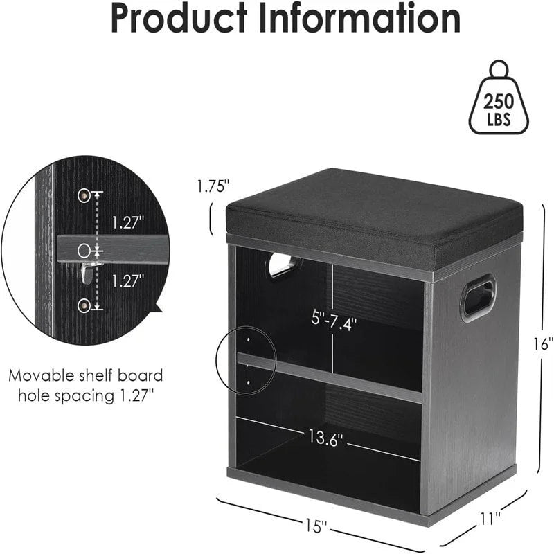 Banc à chaussures pour entrée - 15P x 11L x 16H