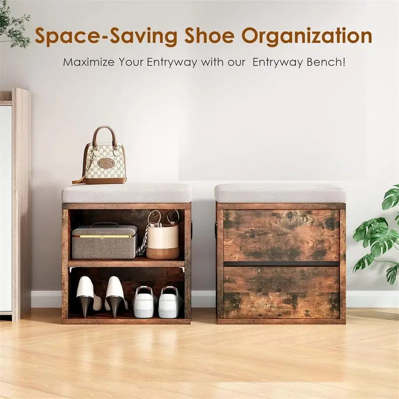 Banc à chaussures pour entrée - 15P x 11L x 16H