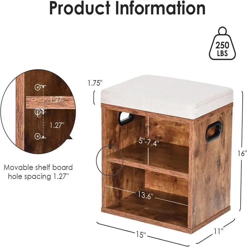 Banc à chaussures pour entrée - 15P x 11L x 16H