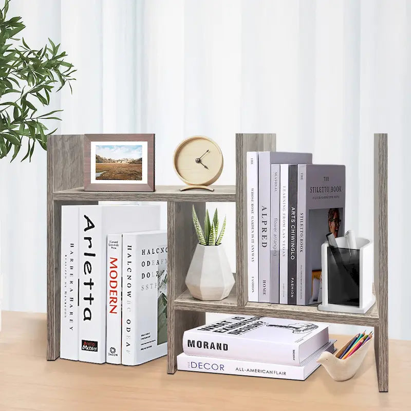 Étagère de Rangement de Bureau en Bois avec Rangement