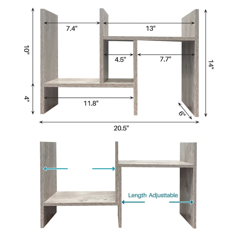 Étagère de Rangement de Bureau en Bois avec Rangement