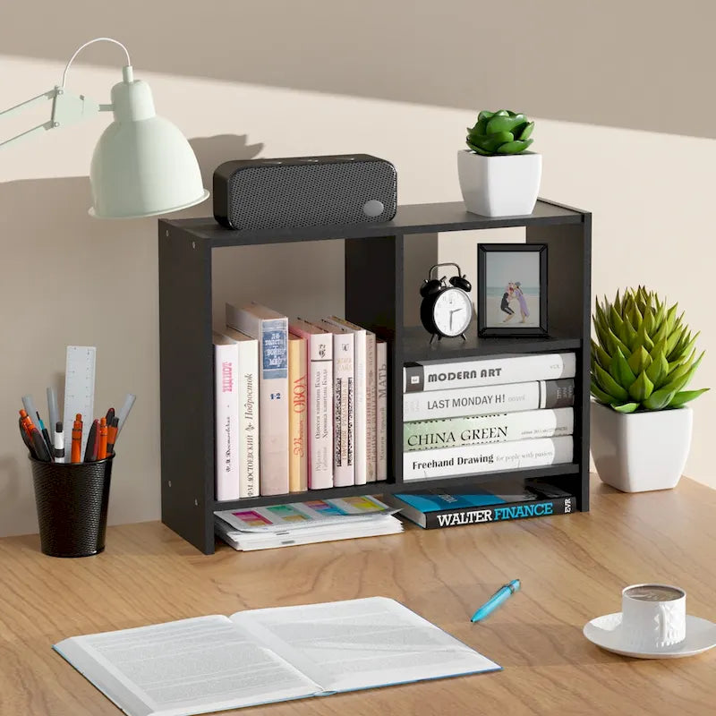 Étagère de Rangement de Bureau en Bois avec Rangement