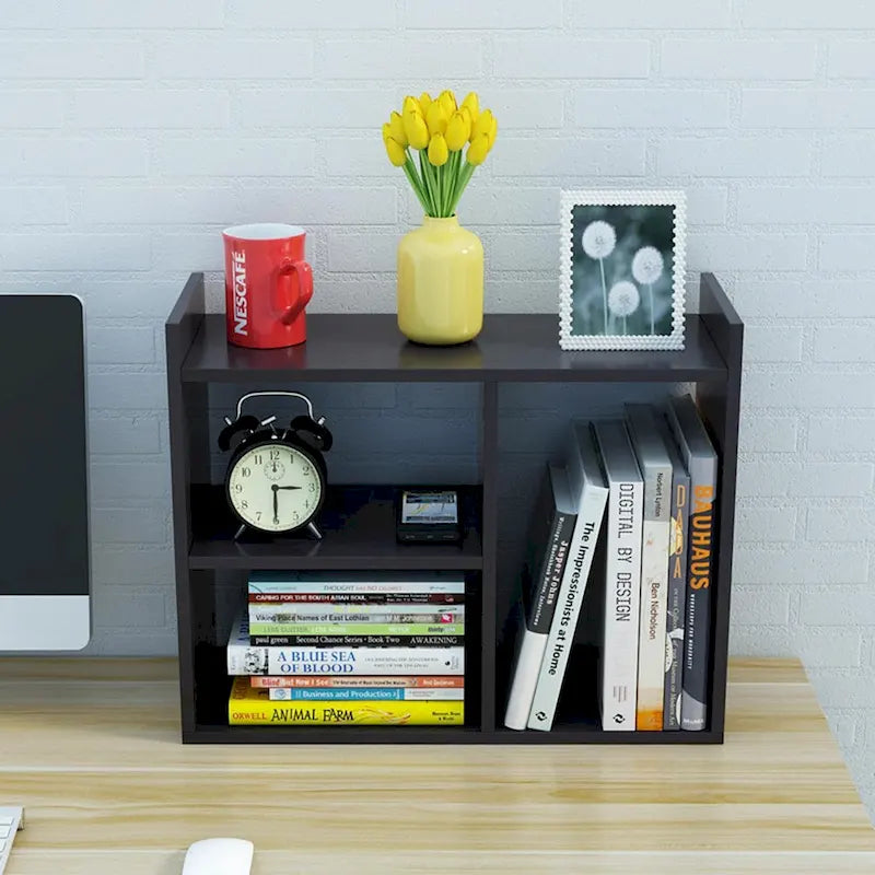 Étagère de Rangement de Bureau en Bois avec Rangement
