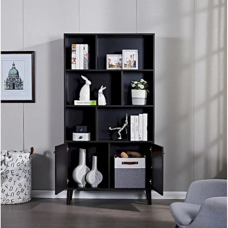 Bibliothèque avec portes