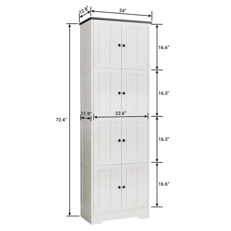 Armoire de rangement haute avec portes et étagères