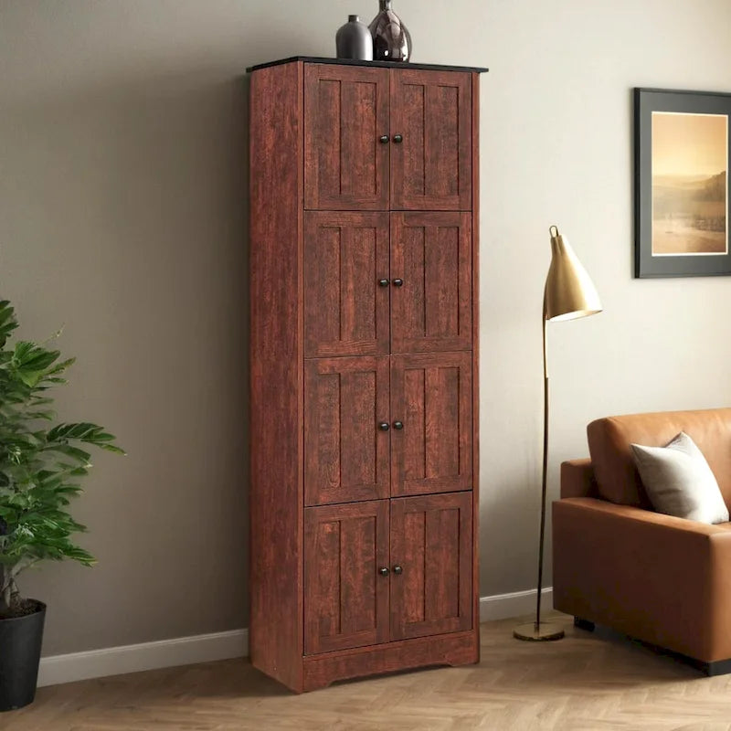 Armoire de rangement haute avec portes et étagères