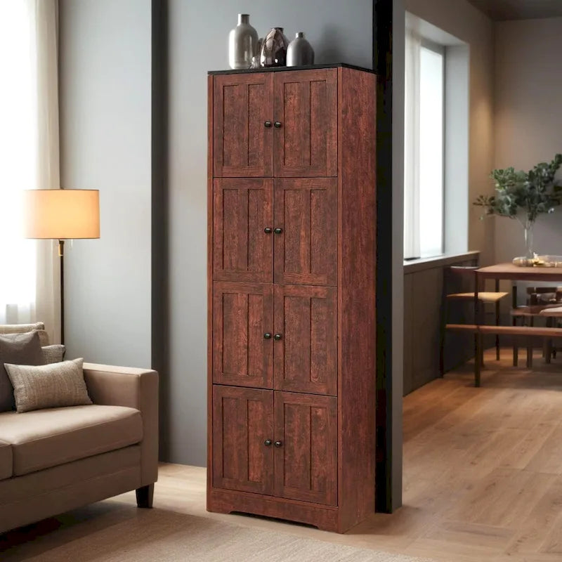 Armoire de rangement haute avec portes et étagères
