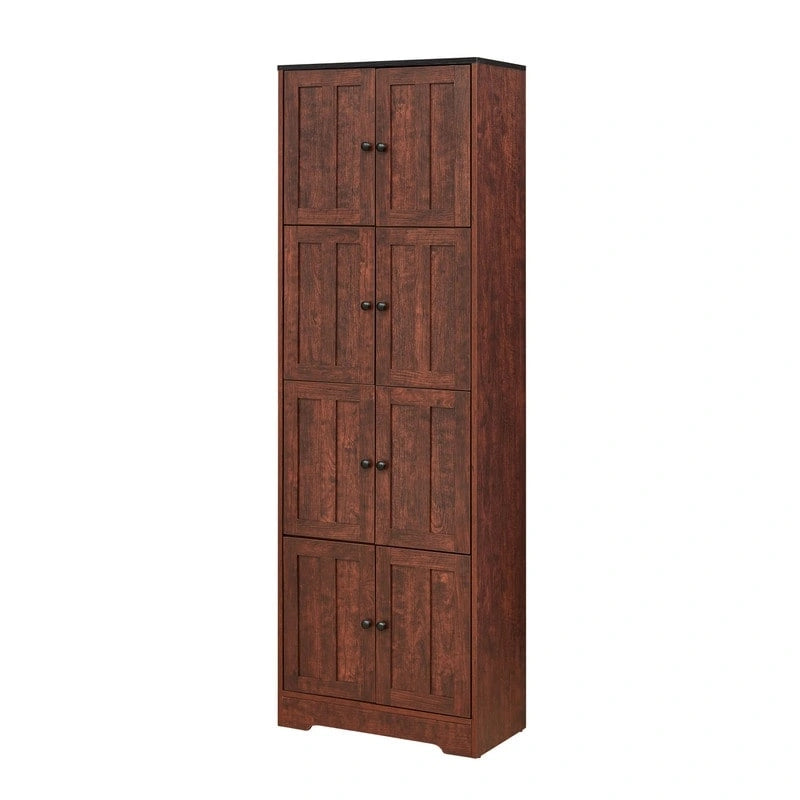 Armoire de rangement haute avec portes et étagères